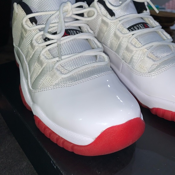 Retro Jordan 11s low White and Red - Picture 1 of 8